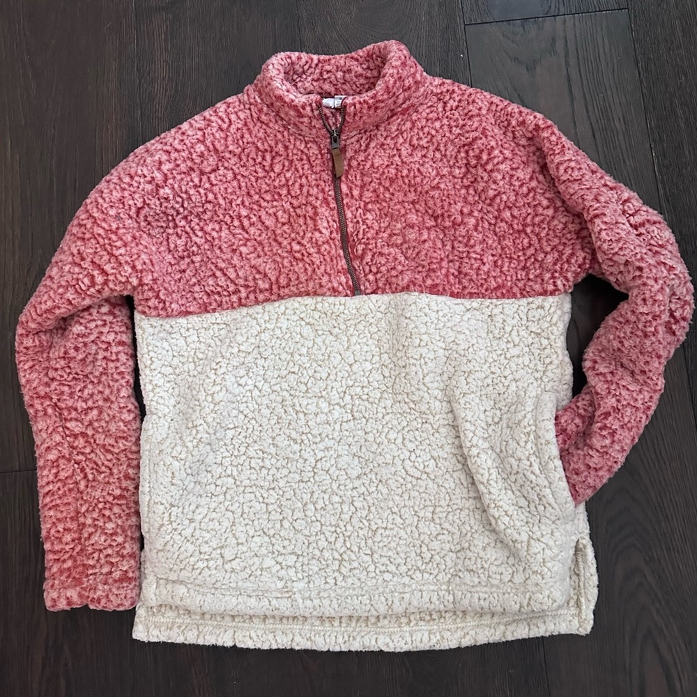 TIME and Tru quarter zip fleece sweater (Sherpa)